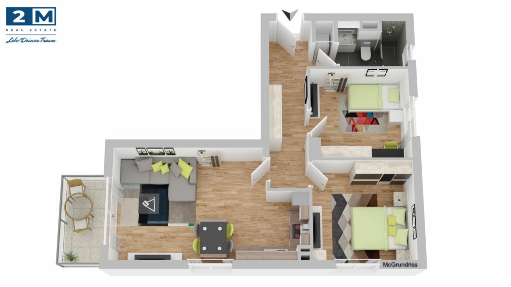 3 Zimmer Apartment Grundriss